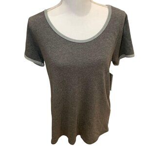 LuLaRoe Classic T-Shirt S Gray With Contrast Trim Casual & Comfortable Soft Blen